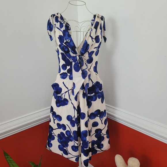 Anthropologie Yoana Barashi All Silk Floral Print Dress Size 4